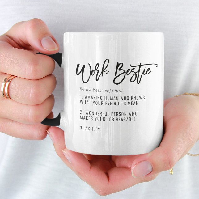 Mug Travail personnalisé Bestie Fun CoWorker Collague (Créateur téléchargé)