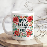 "Travaille dur" Boho Red Floral Inspiration