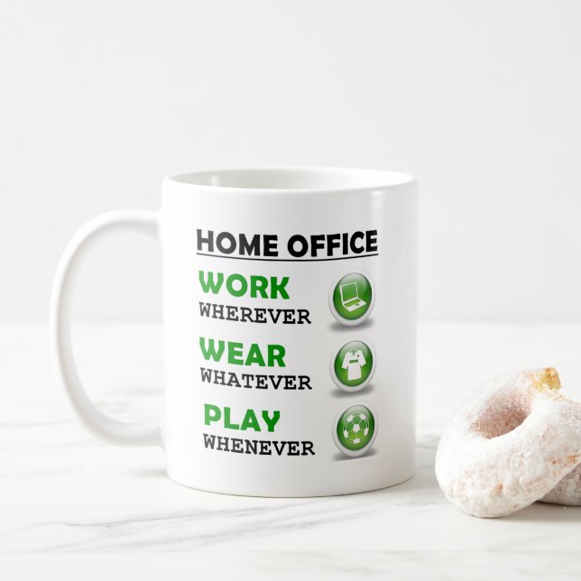 Mug Travailler à domicile Funny (Avec donut)
