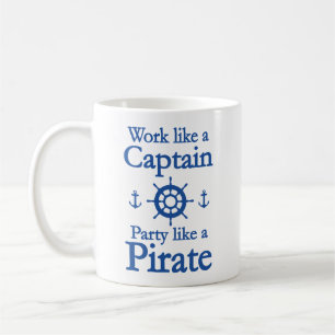 Mug Travailler Comme Une Fête De Capitaine Comme Une M