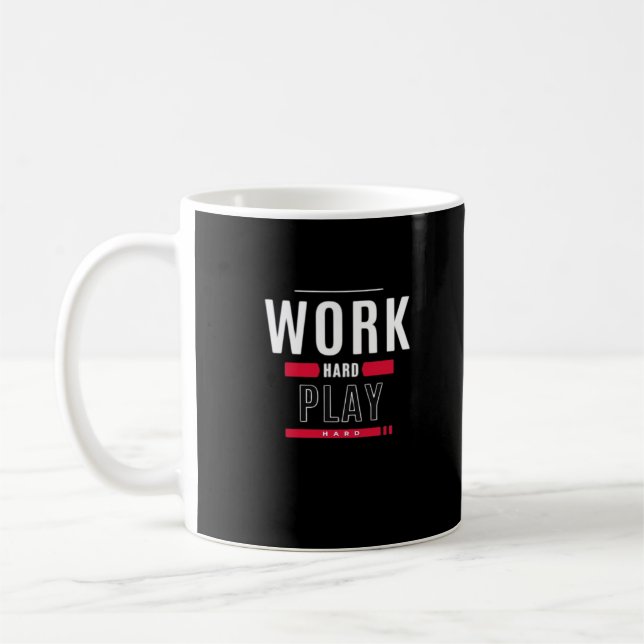 Mug Travailler dur Jouer dur classique Viral (Gauche)