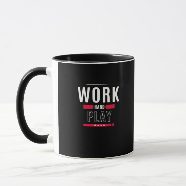 Mug Travailler dur Jouer dur classique Viral (Gauche)