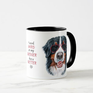 Mug Travailler dur pour mon chien bernois de montagne