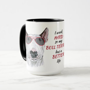 Mug Travailler dur pour mon chien de Terrier White Bul