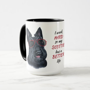 Mug Travailler dur pour mon chien Terrier écossais