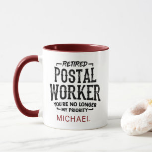 Mug Travailleur postal à la retraite Cadeau personnali