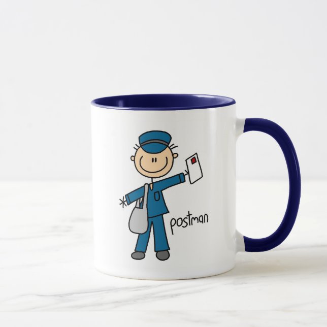 Mug Travailleur Postal Figurine Bâton (Droite)