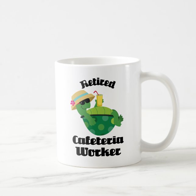 Mug Travailleur retraité de cafétéria (tortue) (Droite)