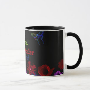 Mug Travailleur social à la retraite, conception flor