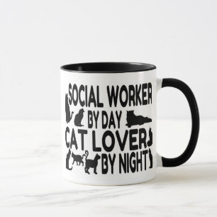 Mug Travailleur social Amoureux des chats