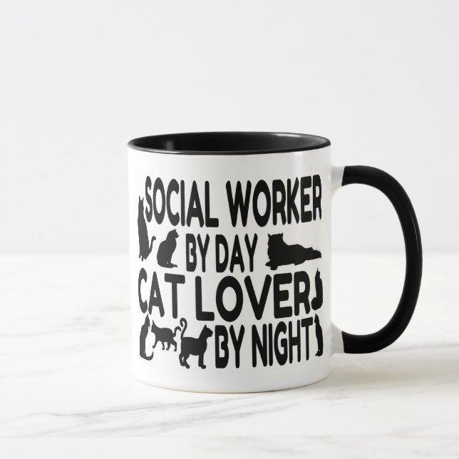 Mug Travailleur social Amoureux des chats (Droite)