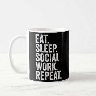 Mug Travailleur social Mangez le sommeil Travail socia