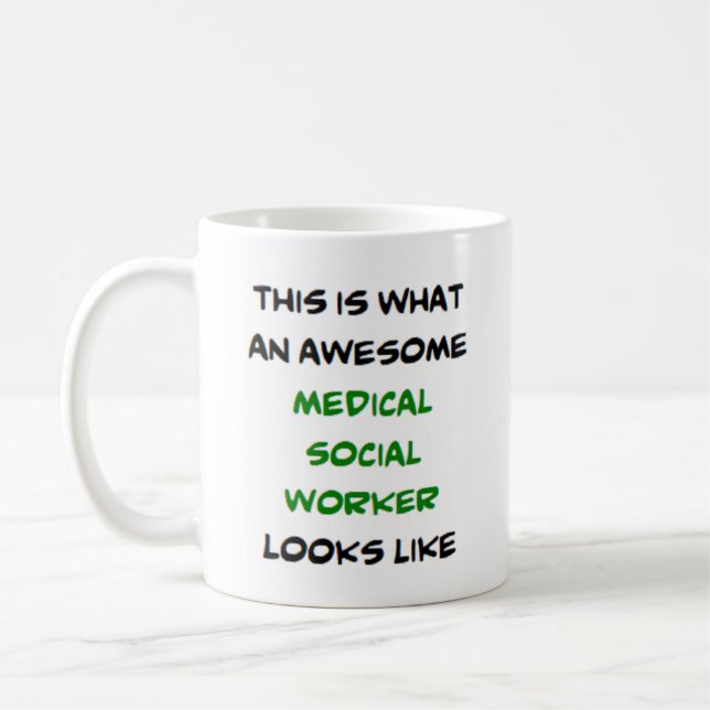Mug travailleur social médical, génial (Gauche)