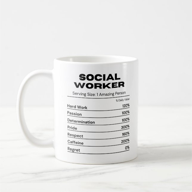 Mug Travailleur social passionné emploi déterminé (Gauche)