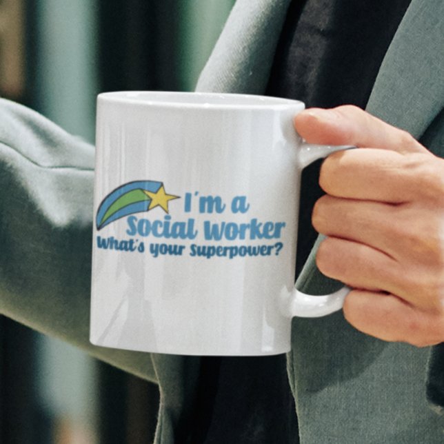 Mug Travailleur social Superhero (Créateur téléchargé)
