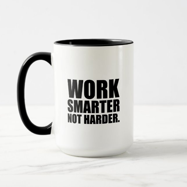 Mug Travaillez Intelligemment Pas Plus Motivation (Gauche)