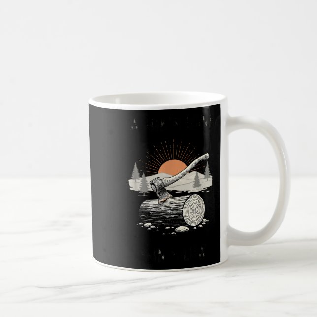 Mug Travaux Terminés Soleils Bas Bûcheron Rétro Fendan (Droite)