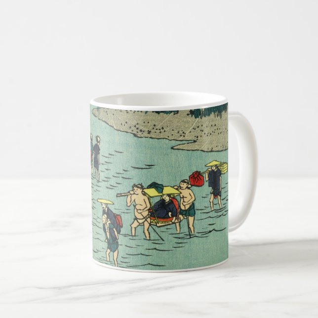 Mug Traversée de la rivière vintage - Bois japonais (Devant droit)
