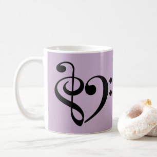 Mug Treble Clef Bass Clef Music Notes Coeur musical