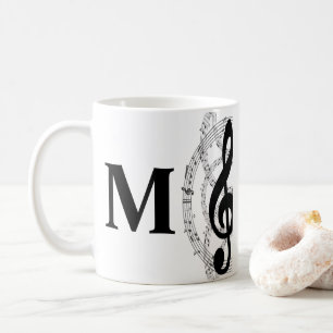 Mug treble clef musique note musicien monogramme
