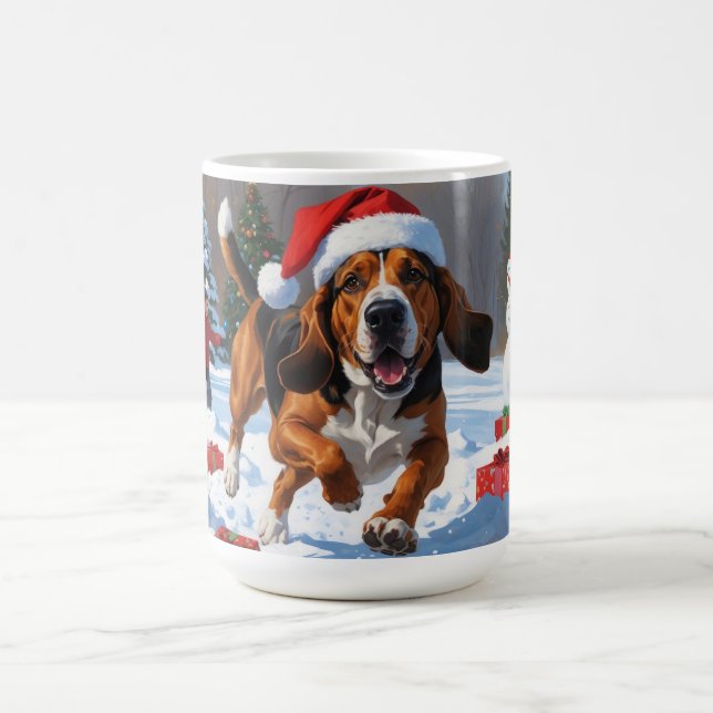 Mug Treeing Walker Coonhound neige avec chapeau de Noë (Centre)