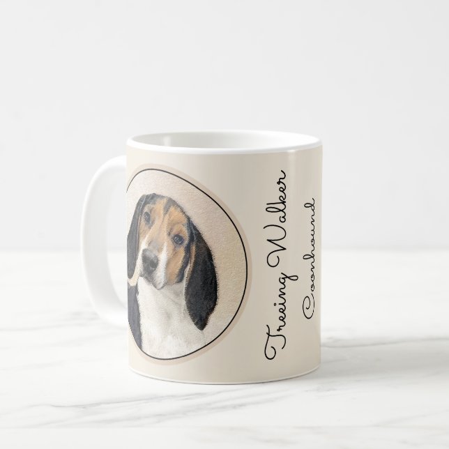 Mug Treeing Walker Coonhound Peinture - Art original (Devant gauche)
