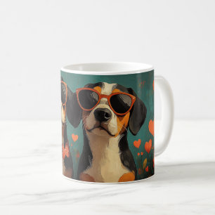 Mug Treeing Walker Coonhound Saint-Valentin cœur