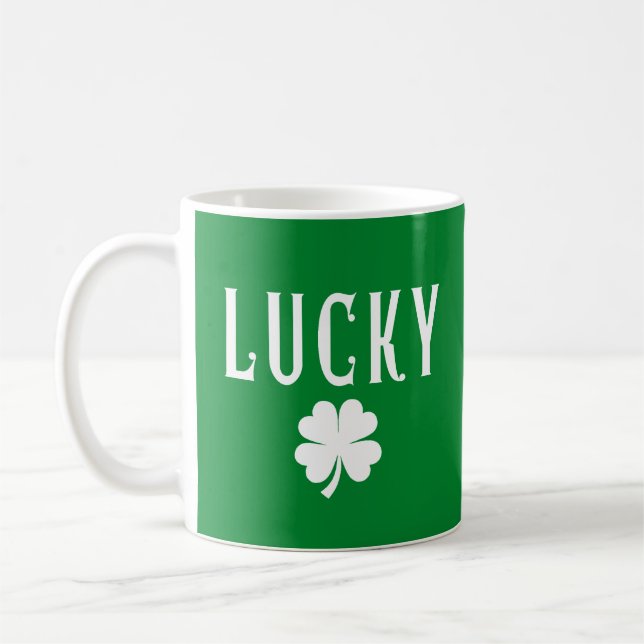 Mug Trèfle à quatre feuilles chanceux recto verso Sain (Gauche)