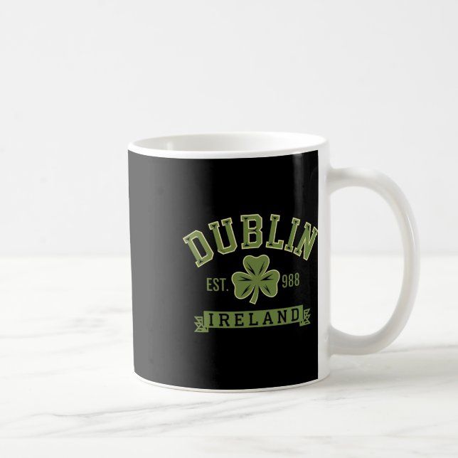 Mug Trèfle feuille celtique Dublin Irlande Établ 988 (Droite)
