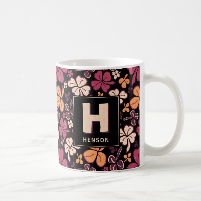 Mug Trèfle Rouge Shamrock Monogrammé St. Patrick`s Day (Droite)