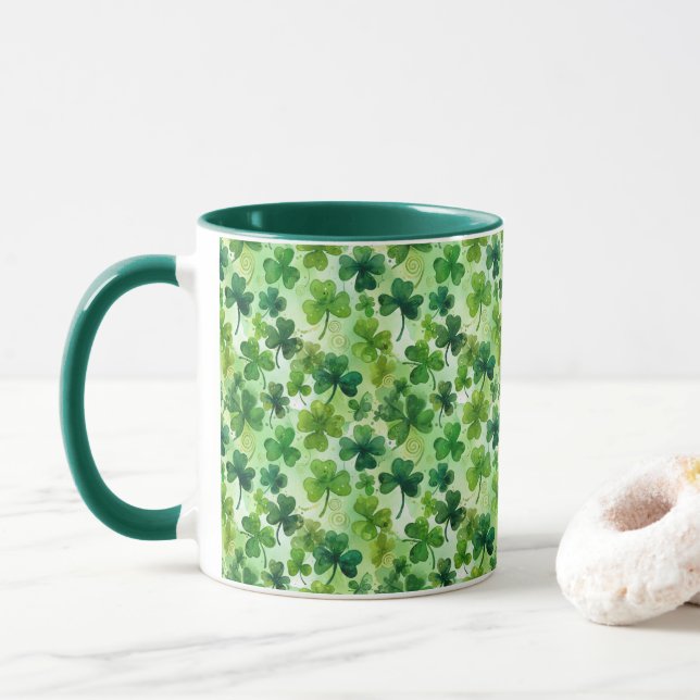 Mug Trèfles irlandais jour de la Saint-Patrick (Avec donut)