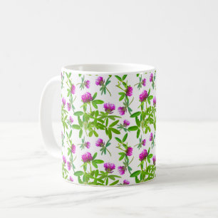 Mug Trèfles rouges sur fond blanc