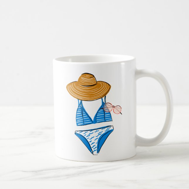 Mug Trempez le soleil - maillot de bain bleu 2 (Droite)