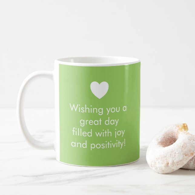 Mug Trend Color Kiwi Green - Nom / Musique de positivi (Avec donut)