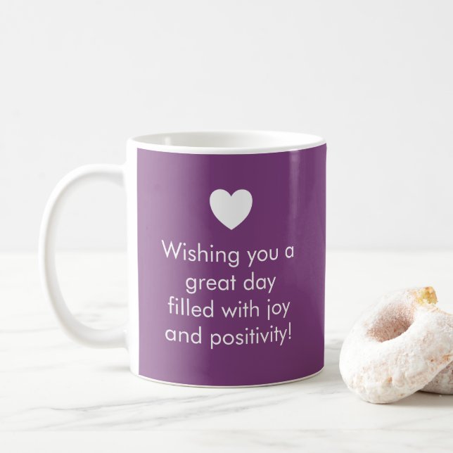 Mug Trend Color Plum Purple - Nom / Musique Positive (Avec donut)