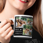 Mug Trendy 4 Photo & Bestie Citation Meilleurs Amis Po<br><div class="desc">Les meilleurs amis sont des êtres humains si spéciaux. Surprenez votre bestie avec cette magnifique coutume branchée 4 (quatre) photo et amitié Coffee Mug. Doté d'un collage moderne, le texte "BEST FRIENDS FOREVER" et un mignon petit coeur blanc, le BFF cite "Jamais séparé, peut-être à distance, mais jamais au coeur"...</div>