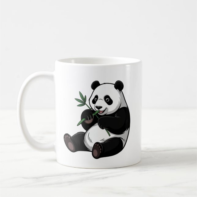 Mug Trendy Cute Panda Bear With Greenery Bamboo  (Gauche)