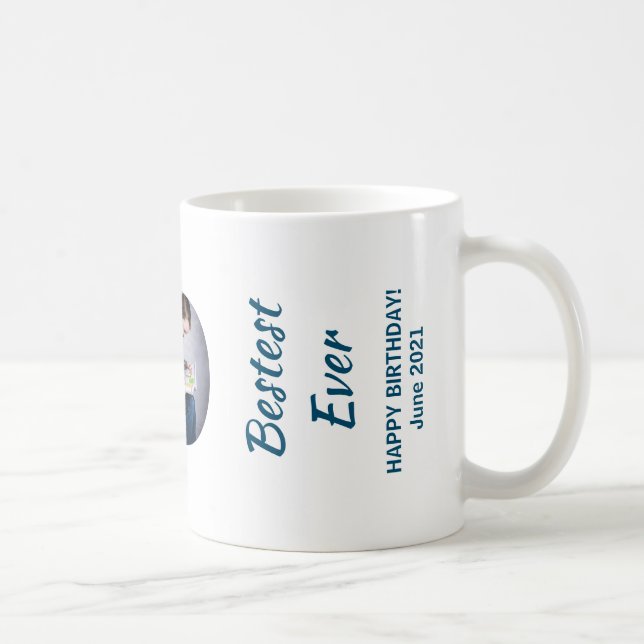 Mug Trendy DAD Transparent Meilleur Papa Jamais 3 Phot (Droite)