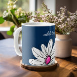 Mug Trendy Daisy Floral Illustration - navy and pink<br><div class="desc">Un morceau d'art zen et fantaisiste,  hipster. Vous pouvez ajouter un nom,  un monogramme ou un autre texte personnalisé. Si vous avez besoin de déplacer l'art autour,  cliquez sur le bouton personnaliser pour apporter des modifications.</div>