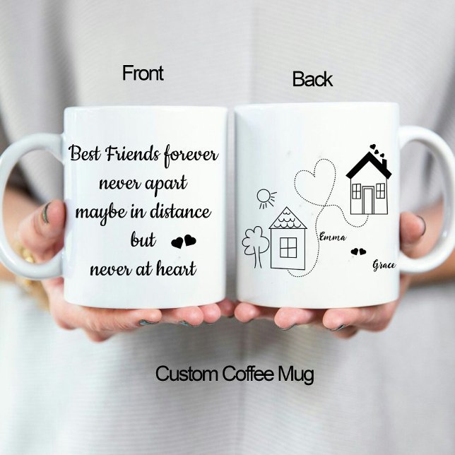 Mug Trendy Long Distance Meilleurs Amis Pour L'Amour (Trendy Long Distance Best Friends Forever Love Mug)