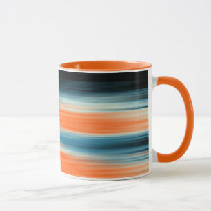 Mug Trendy Orange Red Blue Stripes