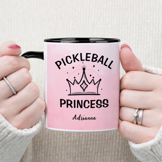 Mug Trendy Pickleball Princess Pink Ombre with Crown (Créateur téléchargé)