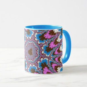 Mug Trendy rose, Brown et bleu clair fractal