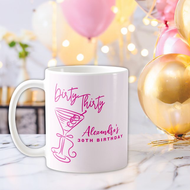 Mug Trendy Rose Dirty Thirty 30e Anniversaire (Créateur téléchargé)