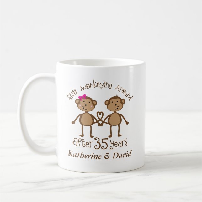 Mug Trente-cinquième anniversaire de mariage drôle son (Gauche)