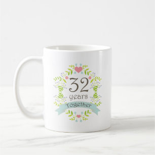 Mug trente-deuxième Boisson de souvenir d'anniversaire