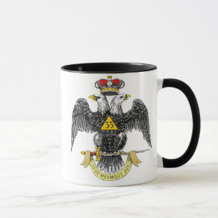 Mug trente-troisième Noir écossais Eagle de rite de