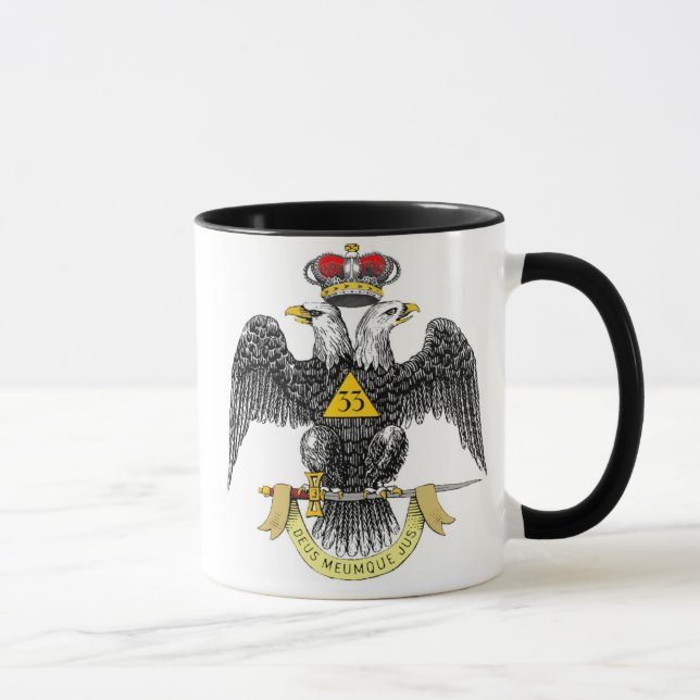 Mug trente-troisième Noir écossais Eagle de rite de (Droite)