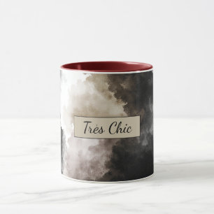 Mug Très Chic Champagne Noir Blanc Abstrait