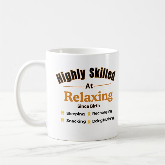 Mug Très doué pour se détendre Citation drôle de relax (Gauche)